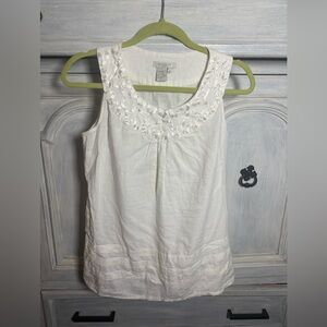 Sandro White Linen Pintuck Ribbon Detail Blouse Luxury Lagenlook Resort